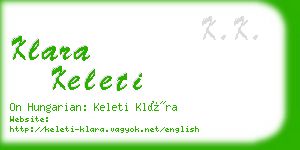 klara keleti business card